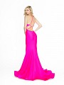 ValStefani 3729RA hot pink formal dress with criscross back and natural waistline