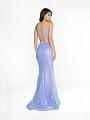ValStefani 3754RE lavender floor length sequin net dress with keyhole back