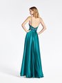 Val Stefani 3958RD elegant and classy open back with thin straps soft satin and beaded unlined bodice floor length A-line