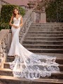 Thin Strap All Lace Mermaid Wedding Dress with Sweetheart Neckline Val Stefani Gala D8244