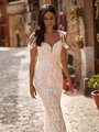 All beaded boho wedding dress with sweetheart neckline and off the shoulder straps