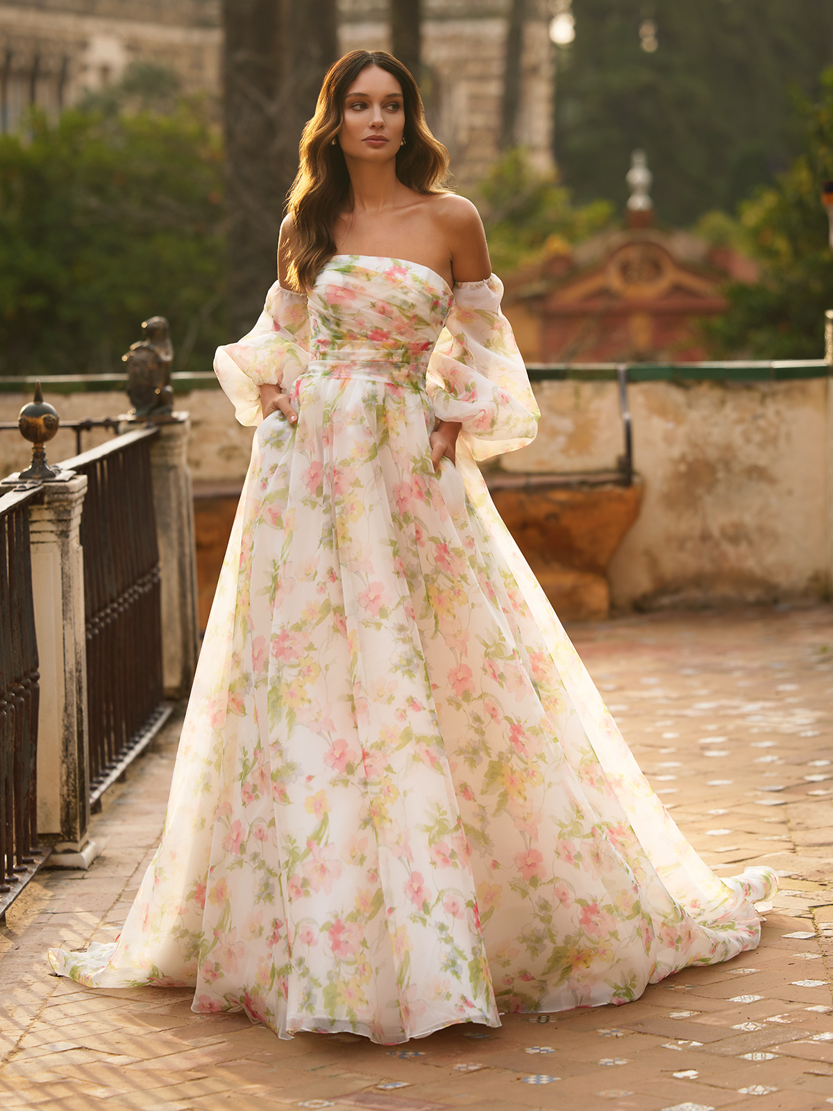 Floral Print Wedding Dress