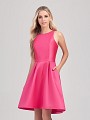 Val Stefani Cocktail 3351RG simple affordable short A-line with box pleats party dress and pockets Val Stefani Cocktail 3351RG simple affordable short A-line with box pleats party dress and pockets