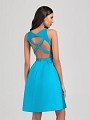 Val Stefani Cocktail 3351RG fun short aqua crisscross cutout back cocktail dress with side pockets Val Stefani Cocktail 3351RG fun short aqua crisscross cutout back cocktail dress with side pockets