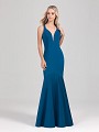 Val Stefani Cocktail 3352RG long formal mermaid dress with plunging deep V-neck with revealing illusion inset Val Stefani Cocktail 3352RG long formal mermaid dress with plunging deep V-neck with revealing illusion inset