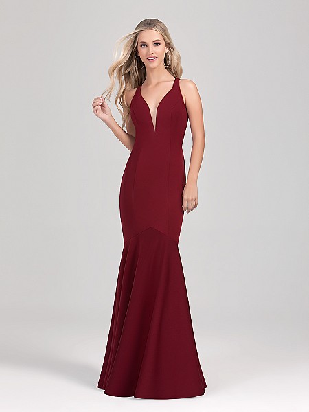 Val Stefani Cocktail 3352RG elegant floor length jersey mermaid evening dress with sexy illusion inset V-neck Val Stefani Cocktail 3352RG elegant floor length jersey mermaid evening dress with sexy illusion inset V-neck