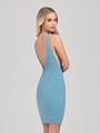 Val Stefani Cocktail 3354RE short glittery low V-back stretchy jersey blue homecoming dress Val Stefani Cocktail 3354RE short glittery low V-back stretchy jersey blue homecoming dress