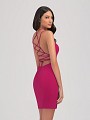 Val Stefani Cocktail 3357RW sexy open lace-up back short sheath party dress Val Stefani Cocktail 3357RW sexy open lace-up back short sheath party dress