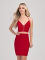 Val Stefani Cocktail 3363RY beautiful jersey short sheath dress with low crisscross neckline and crop top Val Stefani Cocktail 3363RY beautiful jersey short sheath dress with low crisscross neckline and crop top