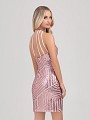 Val Stefani Cocktail 3364RW gorgeous short sequin formal dress with strappy back Val Stefani Cocktail 3364RW gorgeous short sequin formal dress with strappy back