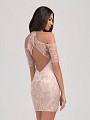 Val Stefani Cocktail 3366RE stunning short lace formal dress with keyhole back and short sleeves Val Stefani Cocktail 3366RE stunning short lace formal dress with keyhole back and short sleeves