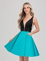 Val Stefani Cocktail 3367RY vibrant short two-tone cocktail ball gown with pockets Val Stefani Cocktail 3367RY vibrant short two-tone cocktail ball gown with pockets