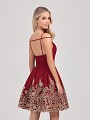 Val Stefani Cocktail 3384RD short ball gown with gorgeous strappy back and cold shoulders Val Stefani Cocktail 3384RD short ball gown with gorgeous strappy back and cold shoulders