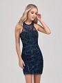 Val Stefani Cocktail 3392RB glamorous all beaded short sheath homecoming dress with flattering jewel neck Val Stefani Cocktail 3392RB glamorous all beaded short sheath homecoming dress with flattering jewel neck