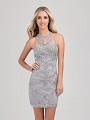 Val Stefani Cocktail 3392RB glitzy all beaded sheath homecoming dress with sheer jewel neck Val Stefani Cocktail 3392RB glitzy all beaded sheath homecoming dress with sheer jewel neck