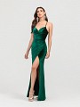 ValStefani 3440RW velvet wrap formal gown in forest green with front slit ValStefani 3440RW velvet wrap formal gown in forest green with front slit