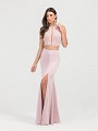 ValStefani 3457RB two piece mermaid gown with illusion inset at front bodice in blush pink