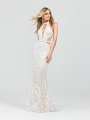 ValStefani 3492RD sequin print trumpet prom dress with halter neck in white and nude ValStefani 3492RD sequin print trumpet prom dress with halter neck in white and nude