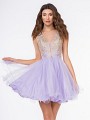 Style 3657RG fun lilac tulle short ball gown cocktail dress with sweetheart neckline and gold lace appliques Style 3657RG fun lilac tulle short ball gown cocktail dress with sweetheart neckline and gold lace appliques
