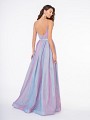 Style 3663RG sexy deep scoop back floor length A-line dress in sparkle jersey with zipper closure