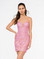 Style 3677RE blush pink and nude sweetheart with illusion inset embroidered lace fabric short sheath dress Style 3677RE blush pink and nude sweetheart with illusion inset embroidered lace fabric short sheath dress