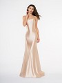 Style 3683RA sleeveless floor length mermaid gown in champagne stretch charmeuse with scoop neck Style 3683RA sleeveless floor length mermaid gown in champagne stretch charmeuse with scoop neck