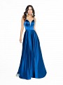 ValStefani 3701RI royal blue Charmeuse prom dress with side pockets at skirt 