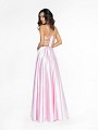 ValStefani 3701RI pink prom dress with natural waistline and cutouts at back