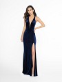ValStefani 3702RG sexy navy prom dress with halter neckline and illusion inset
