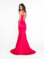 ValStefani 3705RI formal fuchsia prom dress with open tie back ValStefani 3705RI formal fuchsia prom dress with open tie back