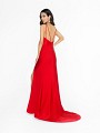 ValStefani 3708RL stretch satin red prom dress with strappy back and kick train ValStefani 3708RL stretch satin red prom dress with strappy back and kick train