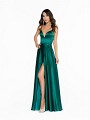 ValStefani 3709RK emerald soft satin prom dress with straps and wrap skirt 