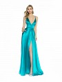 ValStefani 3710RY shining turquoise dress with beaded side pockets and wrap skirt ValStefani 3710RY shining turquoise dress with beaded side pockets and wrap skirt