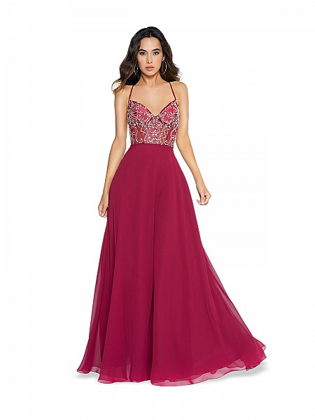 ValStefani 3713RY unlined wine prom dress with v-neck neckline ValStefani 3713RY unlined wine prom dress with v-neck neckline