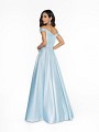 ValStefani 3716RG affordable metallic blue prom dress with natural waistline