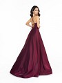 ValStefani 3717RY glistening wine prom dress with natural waistline and horsehair trim hem