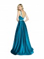 Style 3720RY floor length teal dress with strappy back and natural waistline Style 3720RY floor length teal dress with strappy back and natural waistline