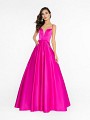 ValStefani 3721RA fuchsia ball gown with deep sweetheart neckline and illusion inset