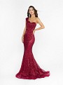 ValStefani 3723RG sequin fabric wine formal dress with couture band at waist ValStefani 3723RG sequin fabric wine formal dress with couture band at waist