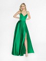 ValStefani 3727RA Green shiny a-line prom dress with wrap skirt ValStefani 3727RA Green shiny a-line prom dress with wrap skirt