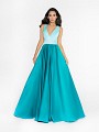 ValStefani 3728RA teal and mint ball gown dress with beaded band at waist