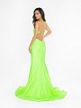 ValStefani 3729RA trendy lime mermaid dress with kick train and horsehair trim hem