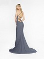 ValStefani 3730RA charcoal mermaid dress with natural waistline and horsehair trim hem ValStefani 3730RA charcoal mermaid dress with natural waistline and horsehair trim hem