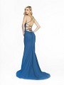 ValStefani 3730RA sleek navy formal dress with crisscross tie back and kick train ValStefani 3730RA sleek navy formal dress with crisscross tie back and kick train