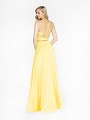 ValStefani 3731RA yellow floor length two piece dress with crisscross back