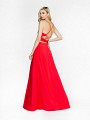 ValStefani 3731RA red a-line dress with natural waistline and horsehair trim hem