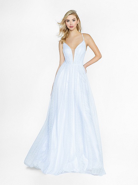 ValStefani 3733RA chic white dress with deep sweetheart neckline and illusion inset ValStefani 3733RA chic white dress with deep sweetheart neckline and illusion inset