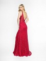 ValStefani 3734RC sparkly and fashionable red dress with deep v-back