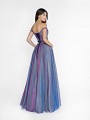 ValStefani 3735RG purple metallic floor length dress with natural waistline 