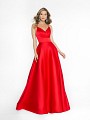 ValStefani 3739RA shiny red prom dress with surplice v-neck neckline ValStefani 3739RA shiny red prom dress with surplice v-neck neckline